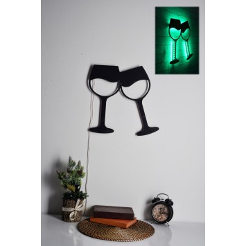 Iluminación LED decorativa Wine Glasses verde 37x40 cm