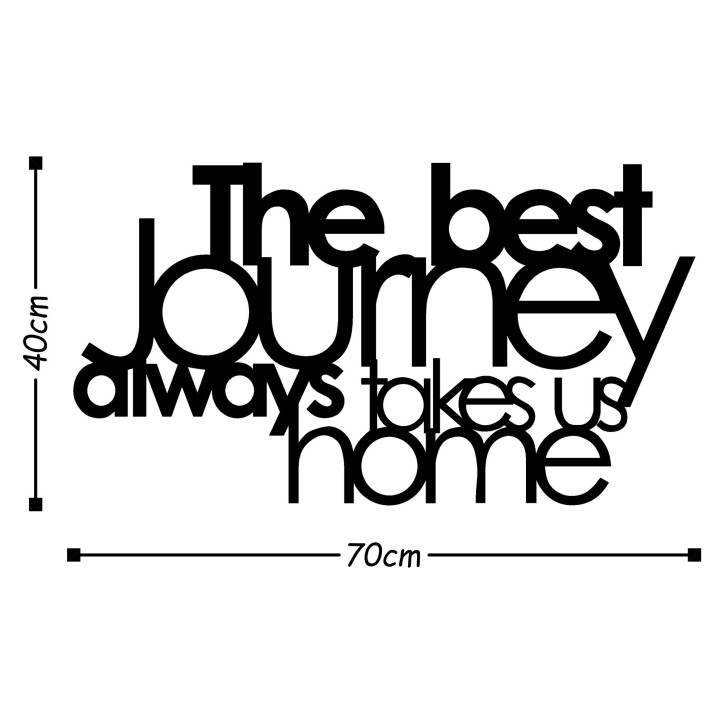 Decoración pared de metal The Best Lourney Always negro 70x40 cm