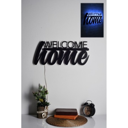 Iluminación LED decorativa Welcome Home azul 53x25 cm