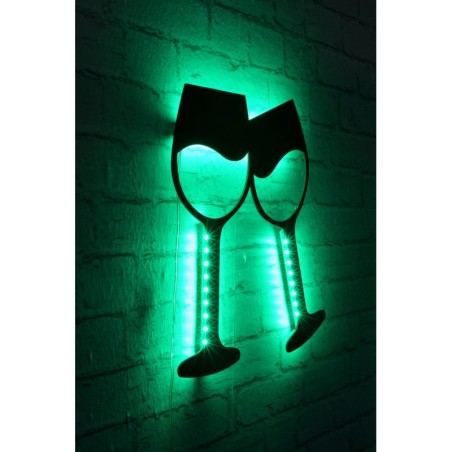 Iluminación LED decorativa Wine Glasses verde 37x40 cm