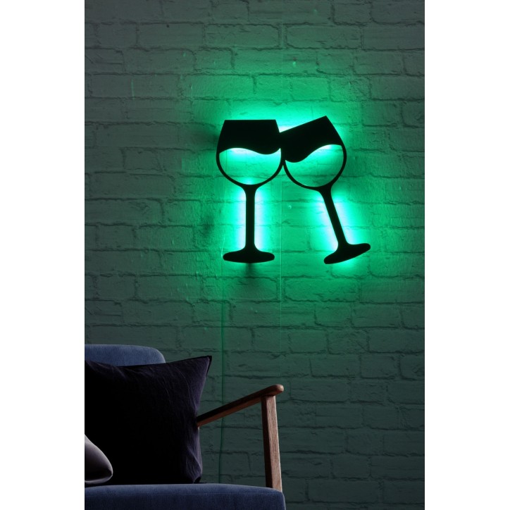 Iluminación LED decorativa Wine Glasses verde 37x40 cm