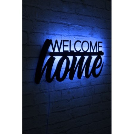 Iluminación LED decorativa Welcome Home azul 53x25 cm