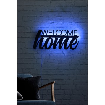 Iluminación LED decorativa Welcome Home azul 53x25 cm