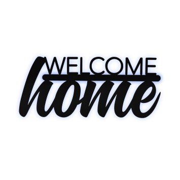 Iluminación LED decorativa Welcome Home azul 53x25 cm