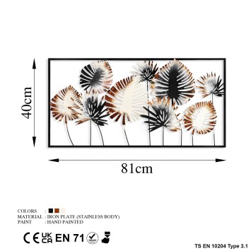 Decoración pared de metal Yıldız 2 multicolor 81x40 cm