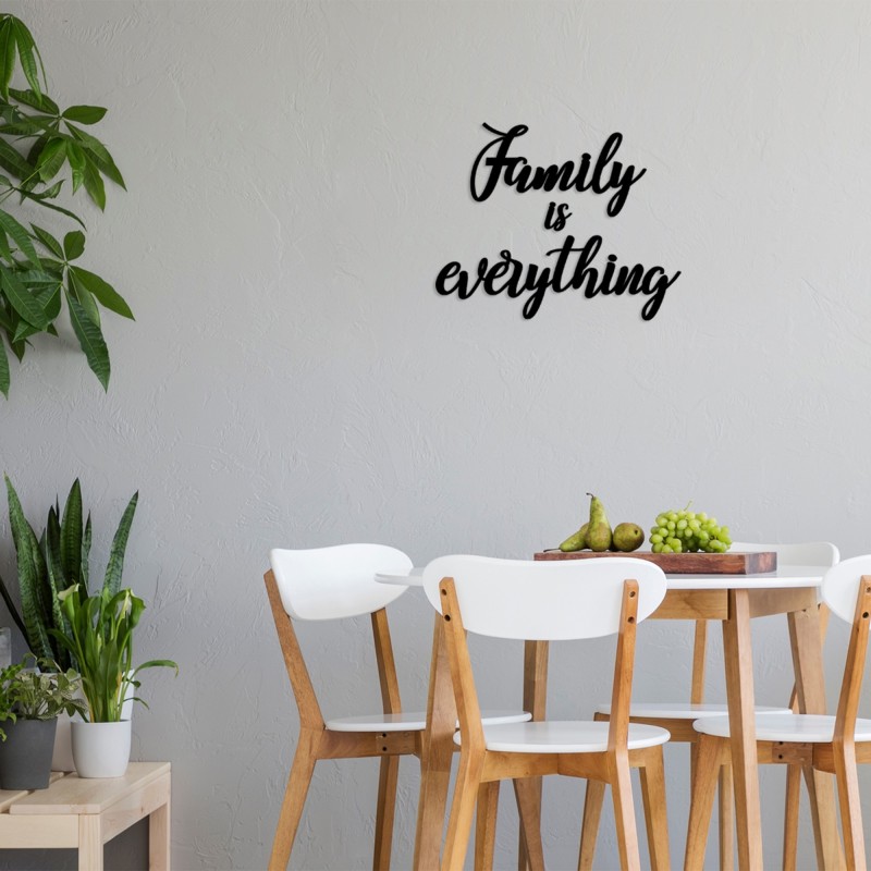 Decoración pared de madera Family Is Everything negro