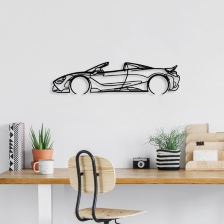 Decoración pared de metal McLaren 720S Silhouette negro 70x17 cm