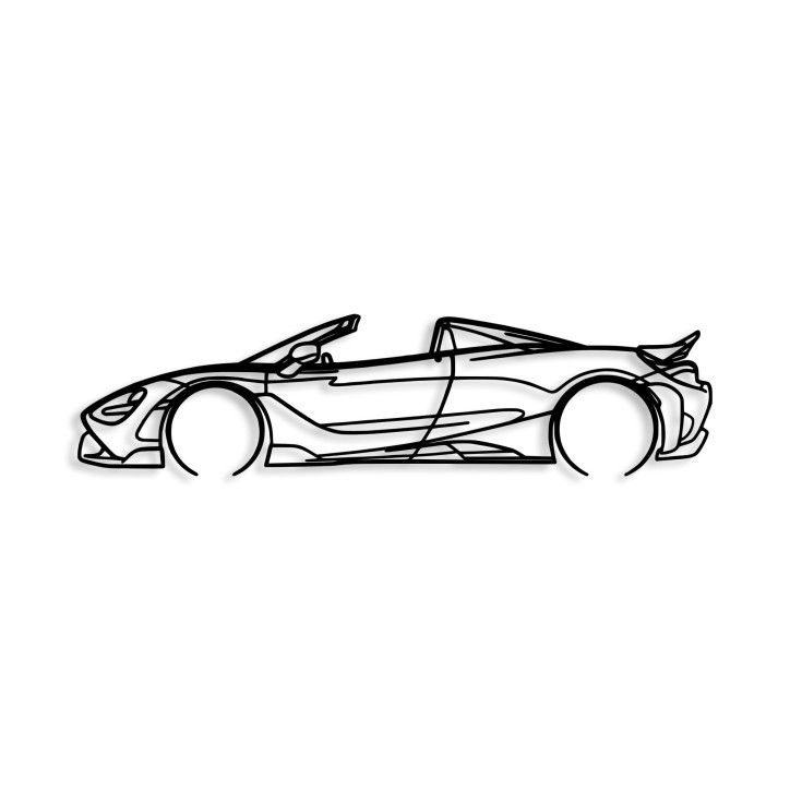 Decoración pared de metal McLaren 720S Silhouette negro 70x17 cm