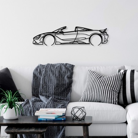 Decoración pared de metal McLaren 720S Silhouette negro 70x17 cm