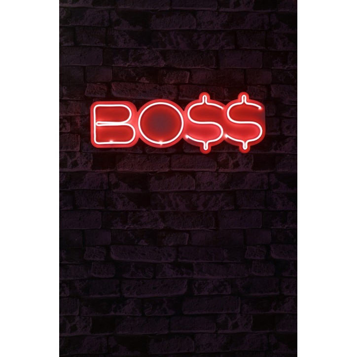 Iluminación LED decorativa de plástico BOSS rojo 21x56x2 cm