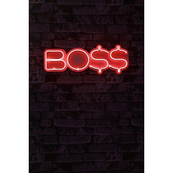 Iluminación LED decorativa de plástico BOSS rojo 21x56x2 cm