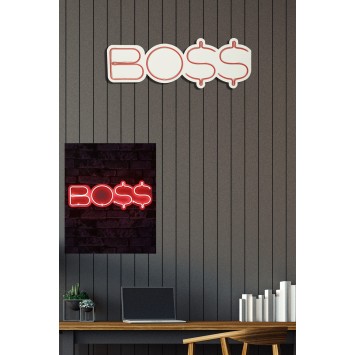 Iluminación LED decorativa de plástico BOSS rojo 21x56x2 cm