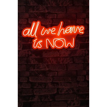 Iluminación LED decorativa de plástico All We Have is Now rojo 26x57x2 cm