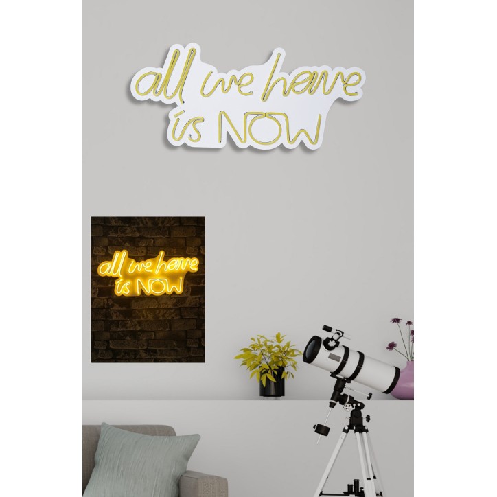 Iluminación LED decorativa de plástico All We Have is Now amarillo 26x57x2 cm