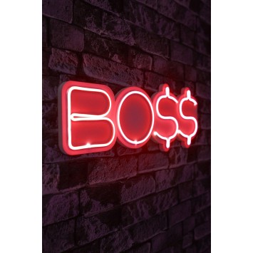 Iluminación LED decorativa de plástico BOSS rojo 21x56x2 cm