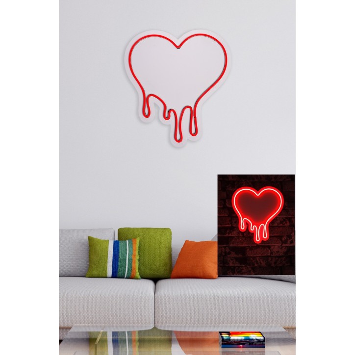 Iluminación LED decorativa de plástico Melting Heart rojo