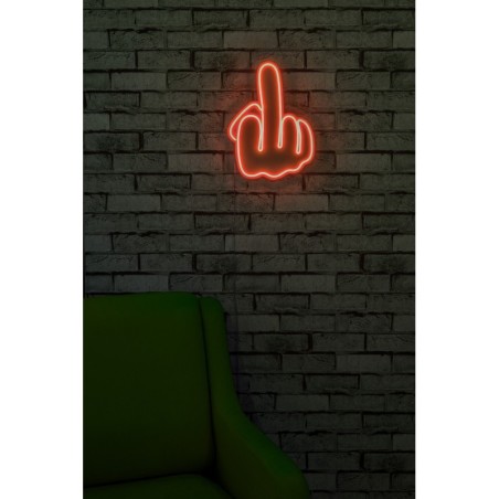 Iluminación LED decorativa de plástico Middle Finger rojo 27x37x2 cm