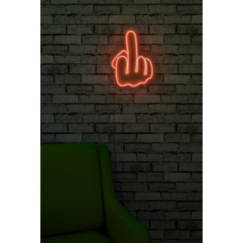 Iluminación LED decorativa de plástico Middle Finger rojo 27x37x2 cm