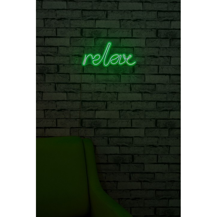 Iluminación LED decorativa de plástico Relax verde 38x15x2 cm