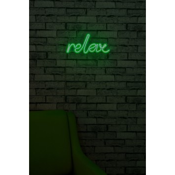 Iluminación LED decorativa de plástico Relax verde 38x15x2 cm