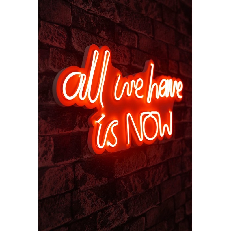 Iluminación LED decorativa de plástico All We Have is Now rojo 26x57x2 cm