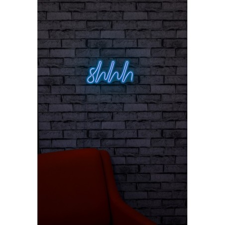 Iluminación LED decorativa de plástico Shhh azul 34x17x2 cm