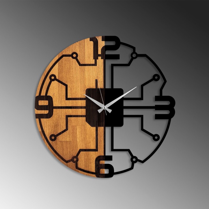 Reloj de pared madera Modelo-61 nogal negro diámetro 56 cm