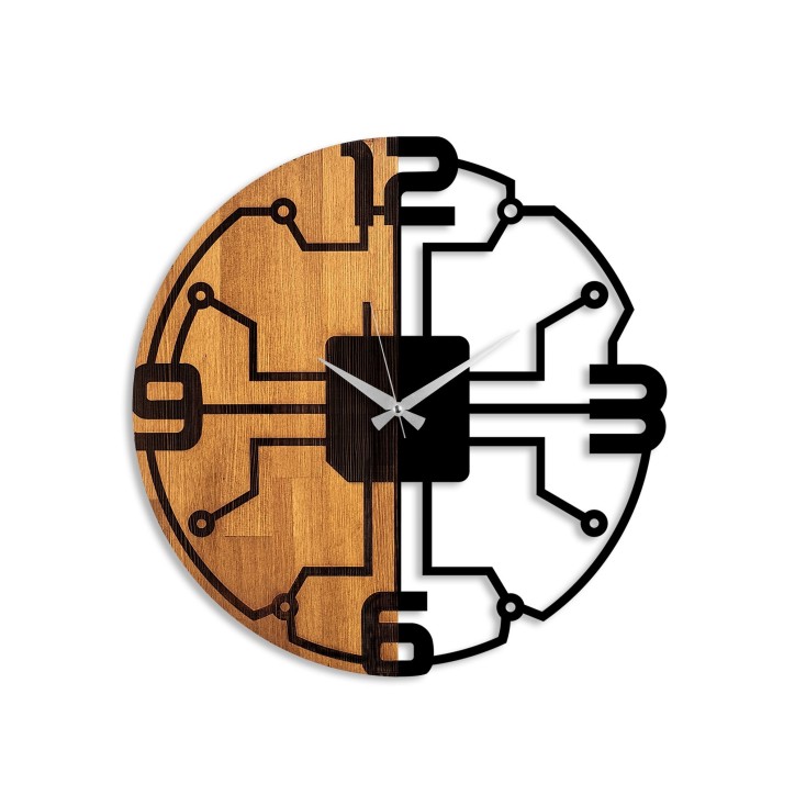 Reloj de pared madera Modelo-61 nogal negro diámetro 56 cm