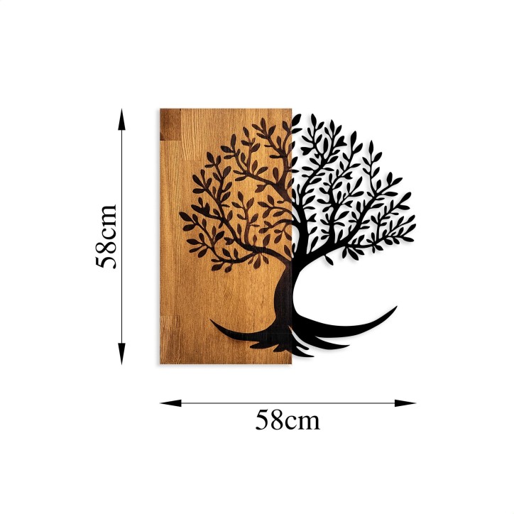 Decoración pared de madera Lime Tree-373 nogal negro 58x58 cm