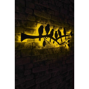 Iluminación LED decorativa Birds amarillo 25x75 cm