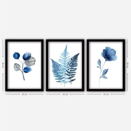Cuadro decorativo enmarcado 3SC158 multicolor 35x45 cm (3 piezas)