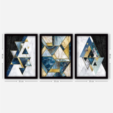 Cuadro decorativo enmarcado 3SC36 multicolor 35x45 cm (3 piezas)