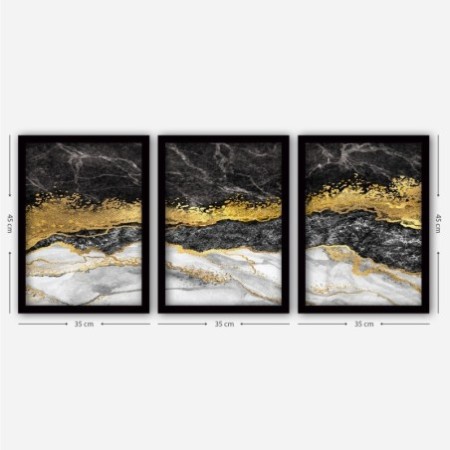 Cuadro decorativo enmarcado 3SC43 multicolor 35x45 cm (3 piezas)