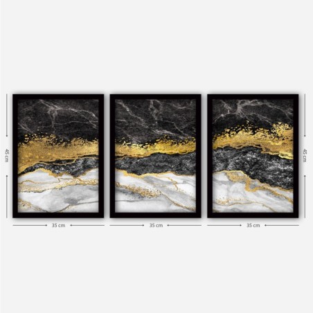 Cuadro decorativo enmarcado 3SC43 multicolor 35x45 cm (3 piezas)