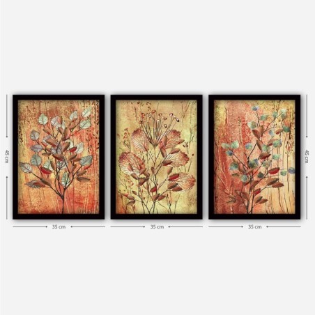 Cuadro decorativo enmarcado 3SC45 multicolor 35x45 cm (3 piezas)