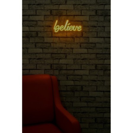 Iluminación LED decorativa de plástico Believe amarillo 33x16x2 cm