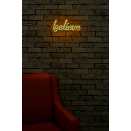 Iluminación LED decorativa de plástico Believe amarillo 33x16x2 cm