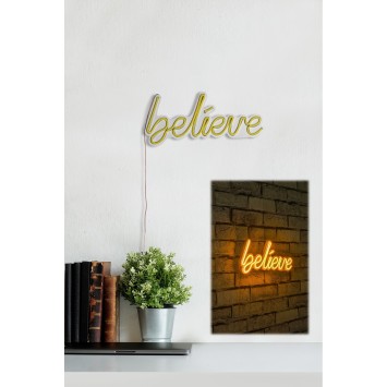 Iluminación LED decorativa de plástico Believe amarillo 33x16x2 cm