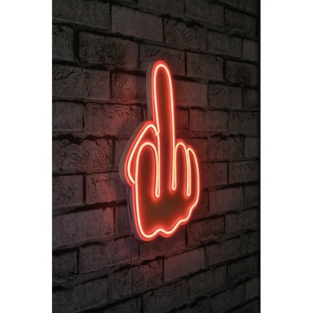 Iluminación LED decorativa de plástico Middle Finger rojo 27x37x2 cm