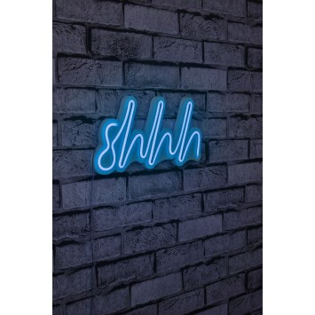 Iluminación LED decorativa de plástico Shhh azul 34x17x2 cm