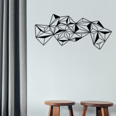 Decoración pared de metal Geometry 3 negro 115x53 cm