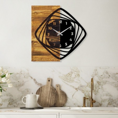 Reloj de pared madera Modelo 4 nogal negro 57x3x58 cm