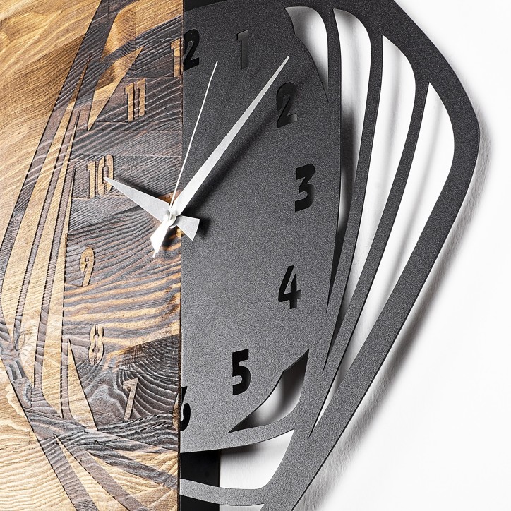 Reloj de pared madera Modelo 4 nogal negro 57x3x58 cm