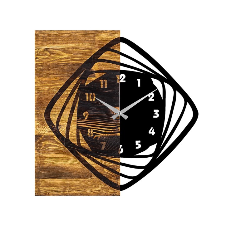 Reloj de pared madera Modelo 4 nogal negro 57x3x58 cm