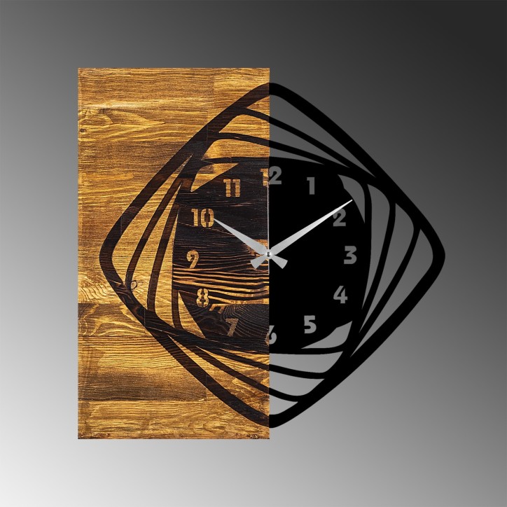 Reloj de pared madera Modelo 4 nogal negro 57x3x58 cm