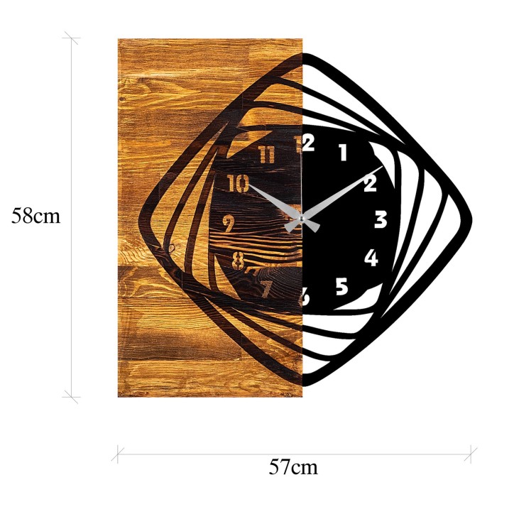 Reloj de pared madera Modelo 4 nogal negro 57x3x58 cm