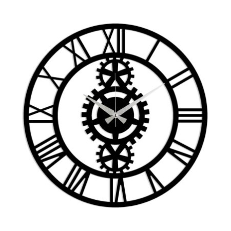 Reloj de pared metal Metal Wall Clock 3 negro 48x48 cm