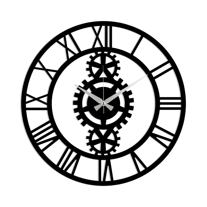 Reloj de pared metal Metal Wall Clock 3 negro 48x48 cm