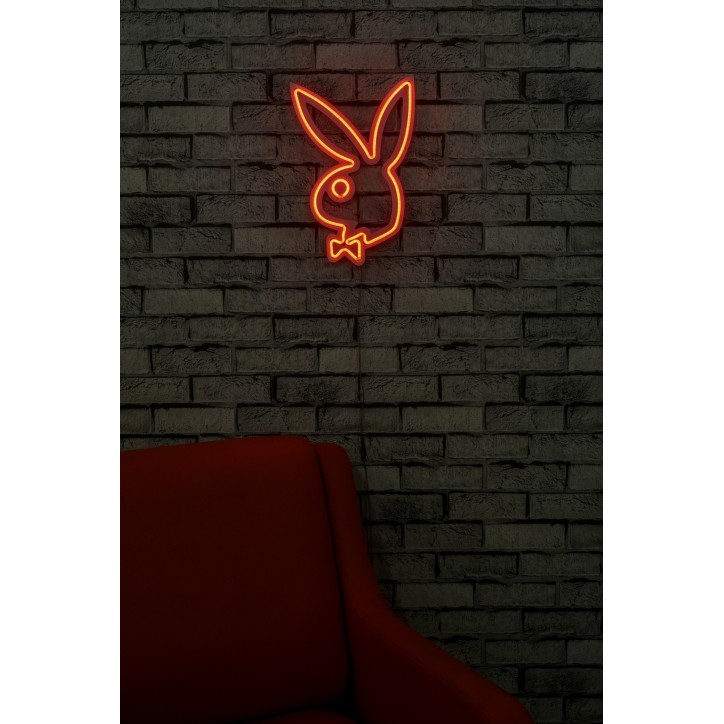 Iluminación LED decorativa de plástico Playboy rojo 26x42x2 cm