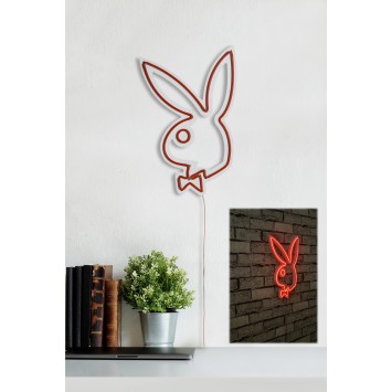 Iluminación LED decorativa de plástico Playboy rojo 26x42x2 cm